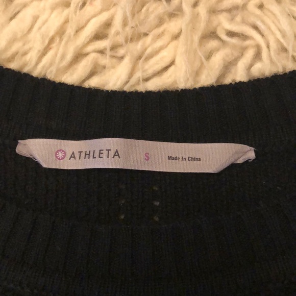 Worn 1x-ATHLETA Wool & Cashmere Sweater-Black-S-Includes FREE Athleta Tote - Picture 7 of 16